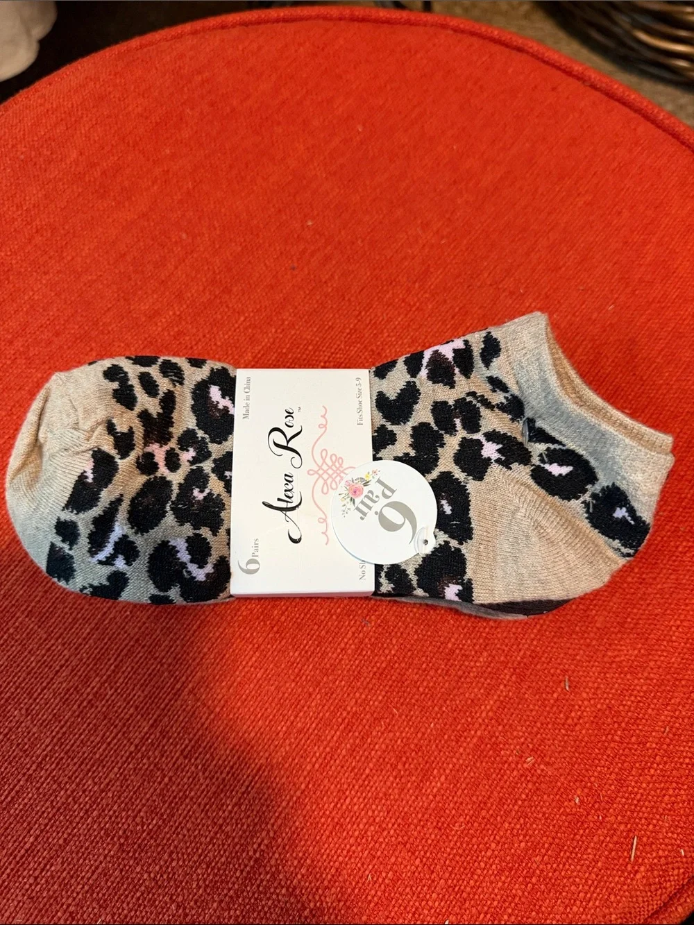 Women's No-Show Leopard Print Slippers - Beige/Black/Pink